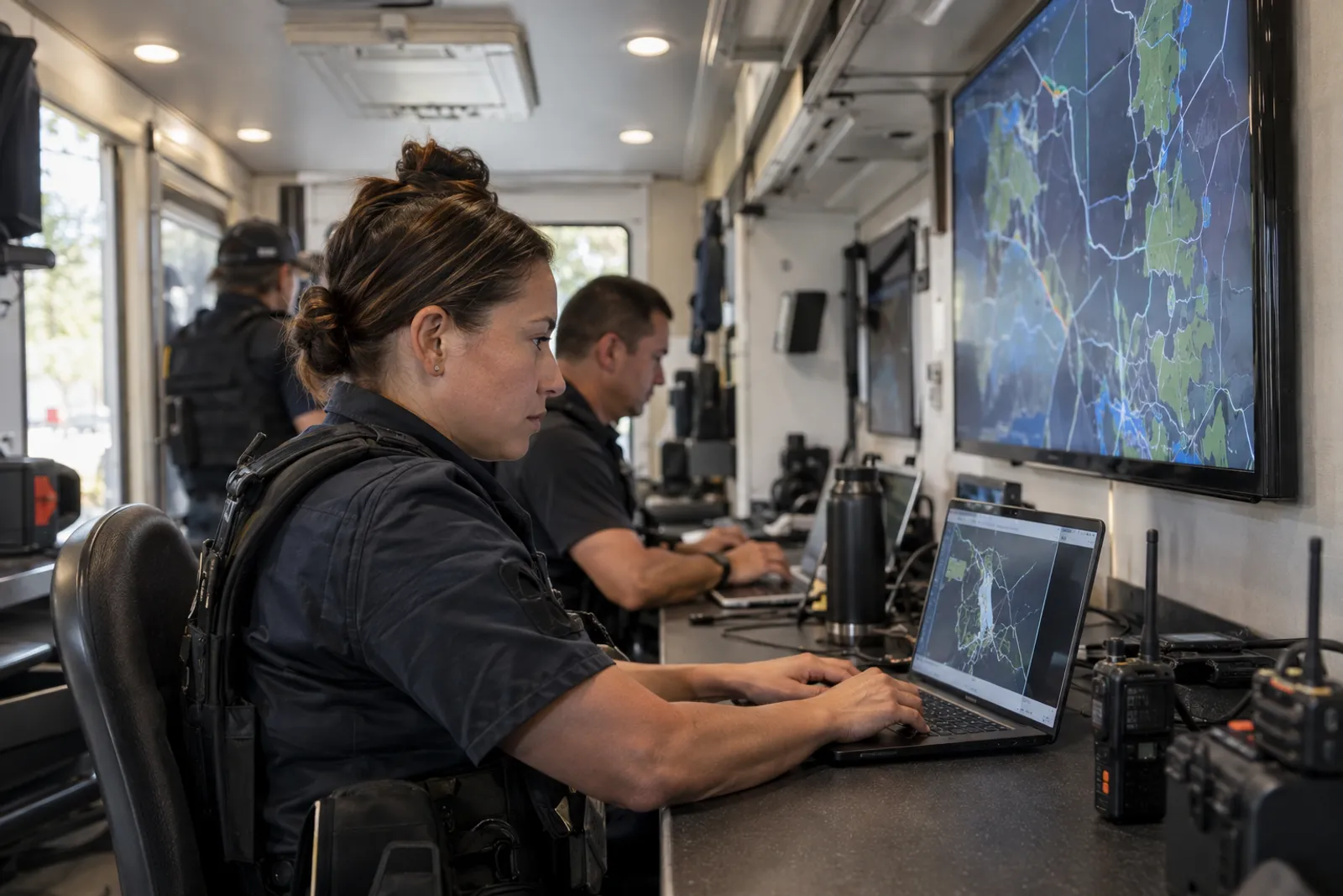 Mobile command post at work