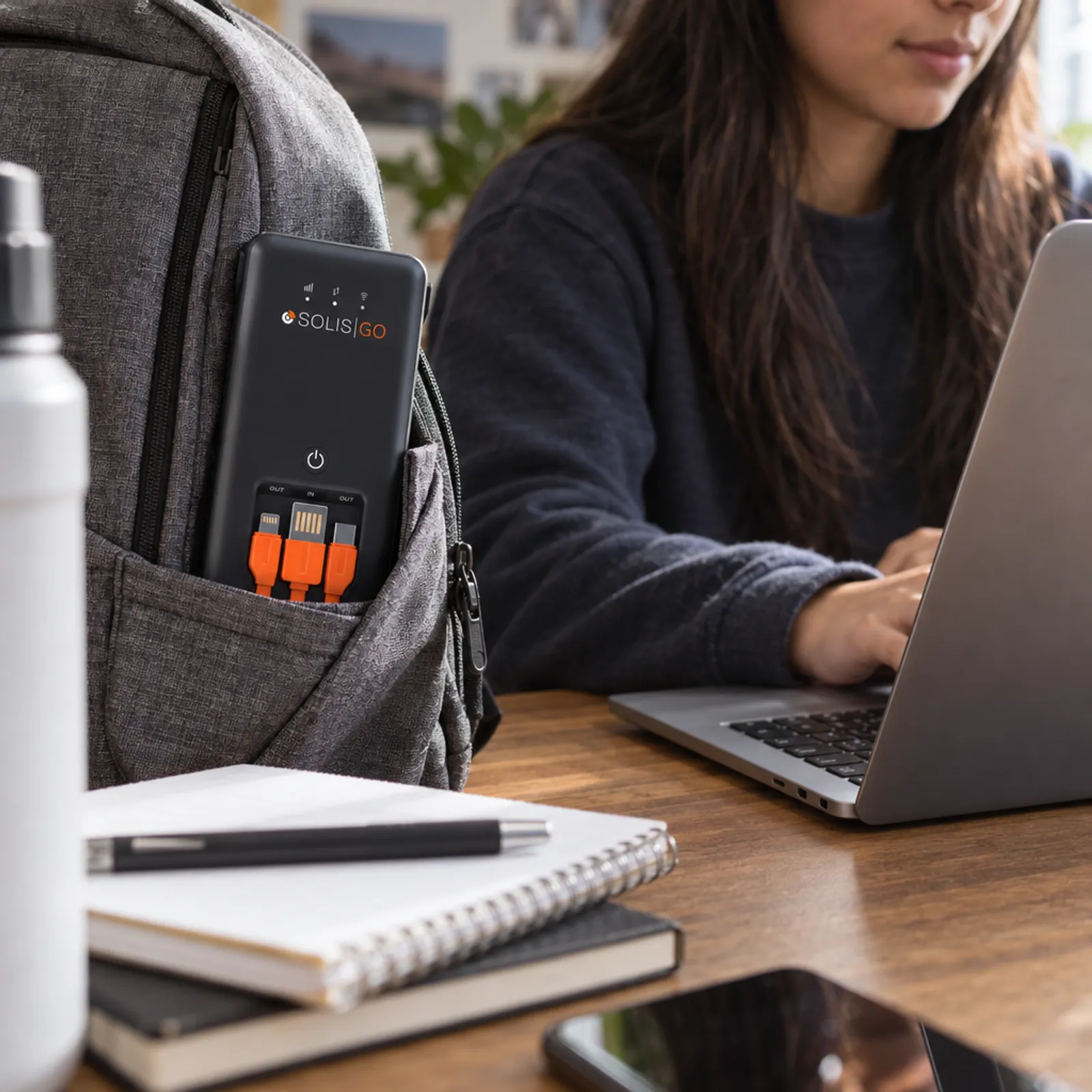 Hotspot in a student's backpack