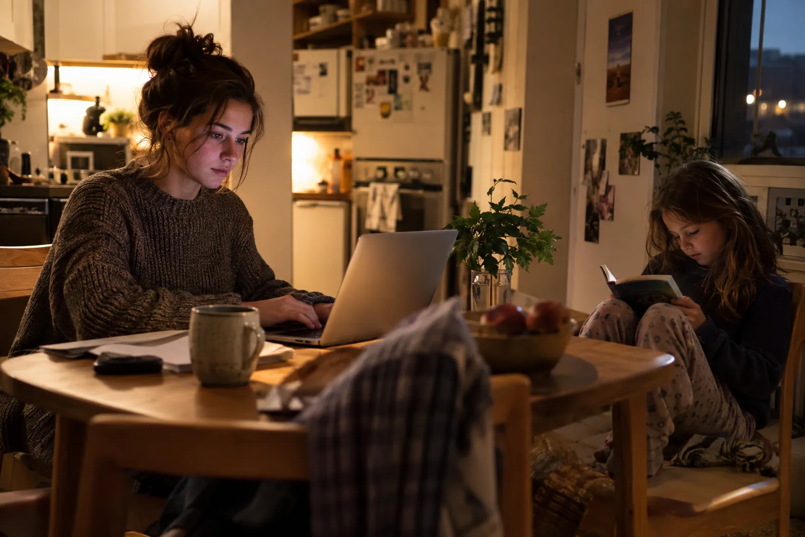 Student doing homework at home